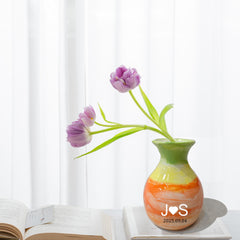 Personalisierte Hochzeitsvase, Keramikvase für Verlobungen, Jubiläumsgeschenke, handgefertigte Vase, Keramikkunst, Blumenvase, einzigartige Vase, moderne Keramik