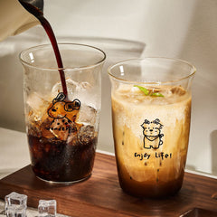 Flip Cup Glasbecher, niedlicher Cartoon-Wasserbecher, Colabecher