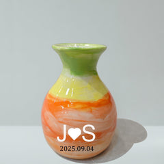 Personalisierte Hochzeitsvase, Keramikvase für Verlobungen, Jubiläumsgeschenke, handgefertigte Vase, Keramikkunst, Blumenvase, einzigartige Vase, moderne Keramik