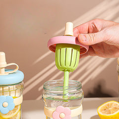 Tee-Wasser-Trennbecher mit Strohhalm, Tee-Zubereitungsbecher für Mädchen