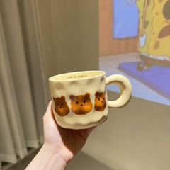 Bärenbecher mit dickem Henkel, Keramiktasse mit großem Fassungsvermögen