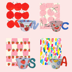 Personalisierter, glasierter Porzellanbecher | Einzigartige, handbemalte Tasse | Geschenk für Mama, Kollegin | Mit Ihrem Logo, Design oder Text individuell gestaltbar | Einzigartiges Geschenk