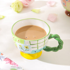 Keramikbecher, Frühstückstasse, handbemalt, kreatives Geschenk