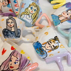 Personalisierte Tasse mit Cartoon-Porträt | Lustiges Karikatur-Geschenk nach Foto | Personalisierbar mit Anfangsbuchstaben | Einzigartiges personalisiertes Geschenk für Sie und Ihn