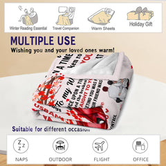 Personalized Wife Blanket Romantic Red Truck Custom Name Throw Anniversary Gift for Wife Valentine's Day Gifts for Wife Husband to Wife Gift (P000)