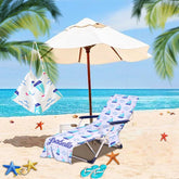 Personalized Microfiber Beach Chair Cover with Pockets: Pool Lounge Towel (P002)