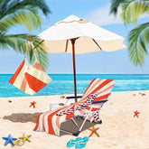 Personalized Pool Chair Cover with Pockets: Microfiber Beach Towel (P000)