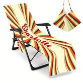 Personalized Beach Chair Cover: Microfiber Towel with Pockets (P000)