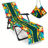 Personalized Pool Chair Cover: Microfiber Beach Towel with Pockets (P000)