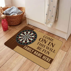 Custom Dartboard Doormat: Personalized Game Room Decor (P000)