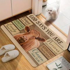 Christian Cow Doormat: Farmhouse Faith Entry Mat (P000)