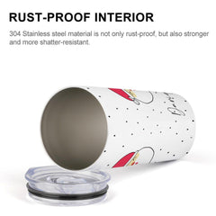 Personalisierter Edelstahlbecher – Individuell gestaltbarer Reisebecher mit Namen für Auto, Fitnessstudio, Büro