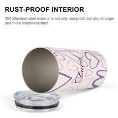 Personalisierter Edelstahl-Trinkbecher, Reisebecher für Auto, Fitnessstudio, Büro, Geschenk mit individuellem Namen