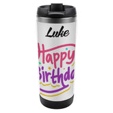 Personalized Stainless Steel Travel Cup- Happy Birthday To Friend Winter Themed, Double-Wall Insulated, Perfect for Hot Cold Drinks