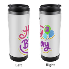 Personalized Stainless Steel Travel Cup- Happy Birthday To Friend Winter Themed, Double-Wall Insulated, Perfect for Hot Cold Drinks