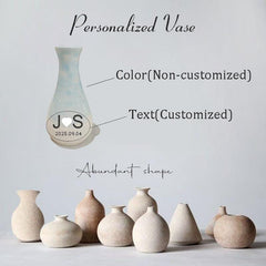 Personalized Ceramic Vase: Engraved Handmade Pottery, Unique Art Piece