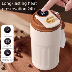 Intelligente Temperaturanzeige, isolierter Edelstahlbecher, tragbarer Kaffeebecher, einfach