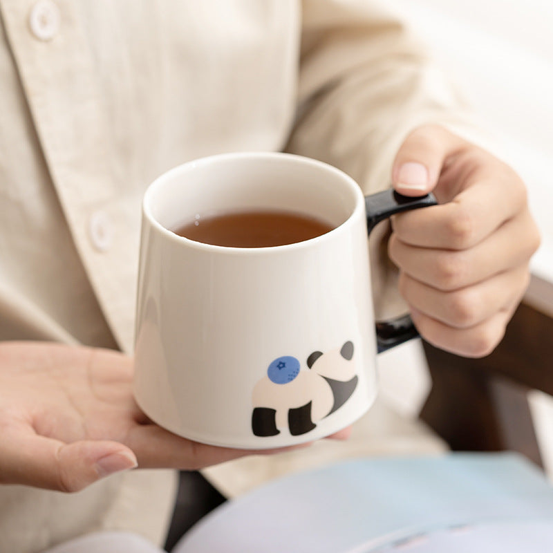 Panda-Teebecher mit Wassertrennung, niedlicher Cartoon-Becher 