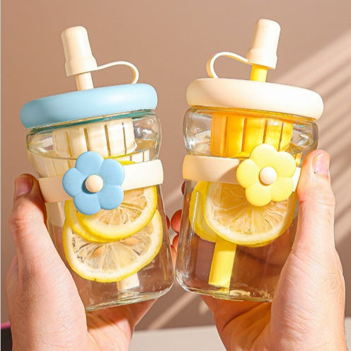 Tee-Wasser-Trennbecher mit Strohhalm, Tee-Zubereitungsbecher für Mädchen 