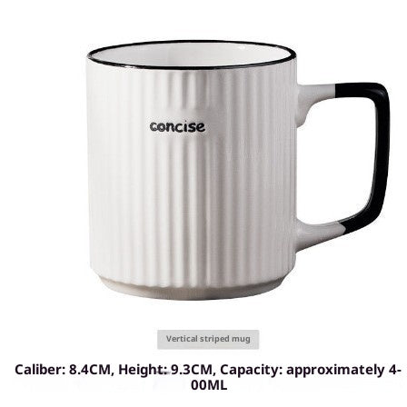 Gestreifter Keramikbecher, Sommer-Pärchen-Kaffeebecher, mikrowellengeeignet 