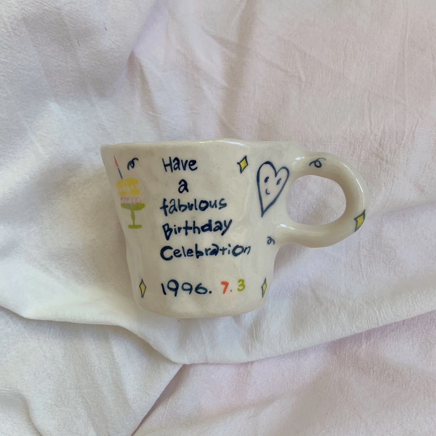 Personalized Anniversary Porcelain Mug | Hand-Painted with Your Dates,Text | Unique Gift for Wife, Husband, Parents | Custom Keepsake