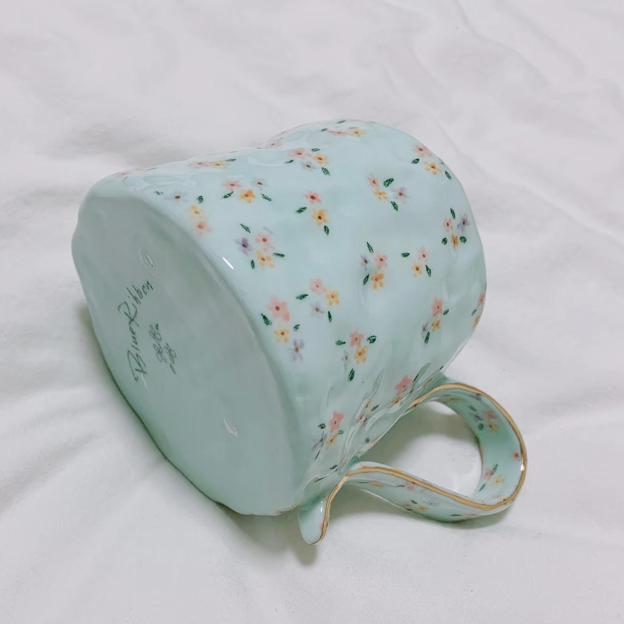 Personalised Glazed porcelain Mug| Unique Hand-Painted Cup| Blue Coffee Cup