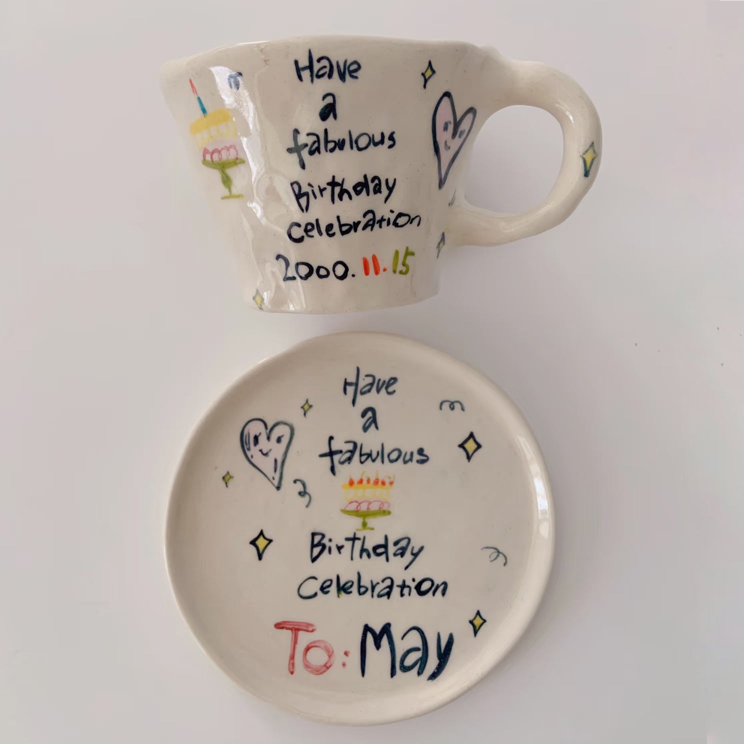 Personalized Anniversary Porcelain Mug | Hand-Painted with Your Dates,Text | Unique Gift for Wife, Husband, Parents | Custom Keepsake