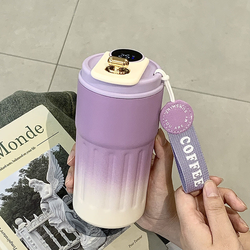 Intelligente Temperaturanzeige, isolierter Edelstahlbecher, tragbarer Kaffeebecher, einfach