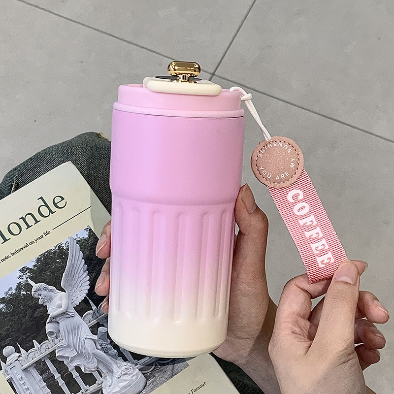 Intelligente Temperaturanzeige, isolierter Edelstahlbecher, tragbarer Kaffeebecher, einfach