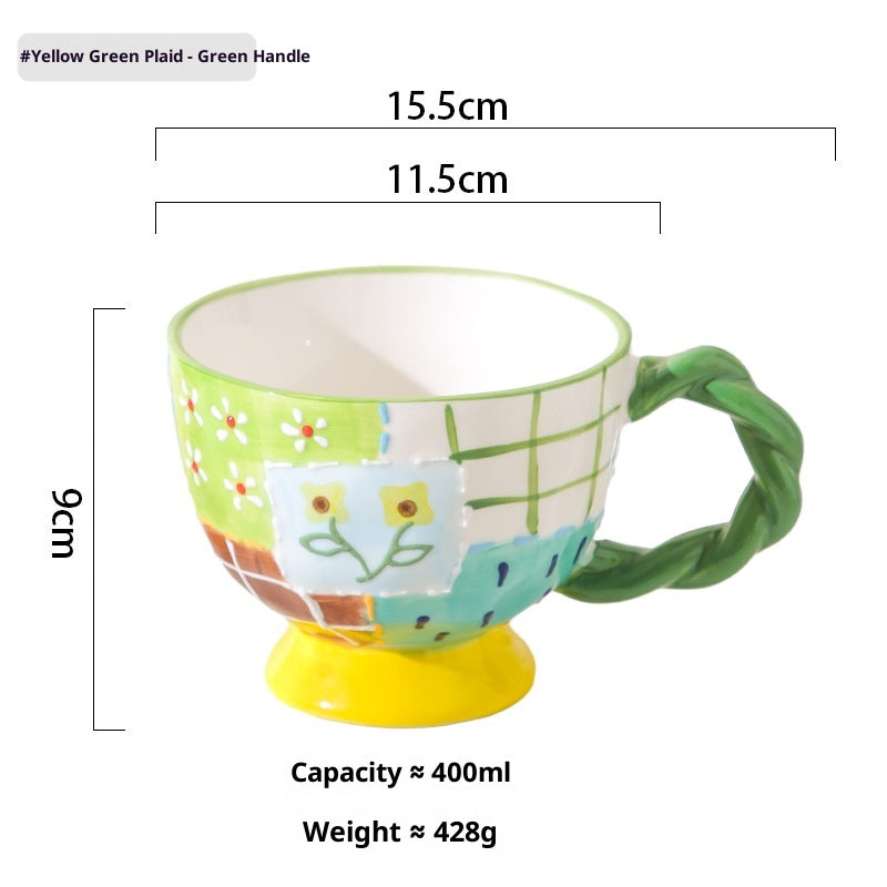 Keramikbecher, Frühstückstasse, handbemalt, kreatives Geschenk 