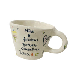 Personalized Anniversary Porcelain Mug | Hand-Painted with Your Dates,Text | Unique Gift for Wife, Husband, Parents | Custom Keepsake