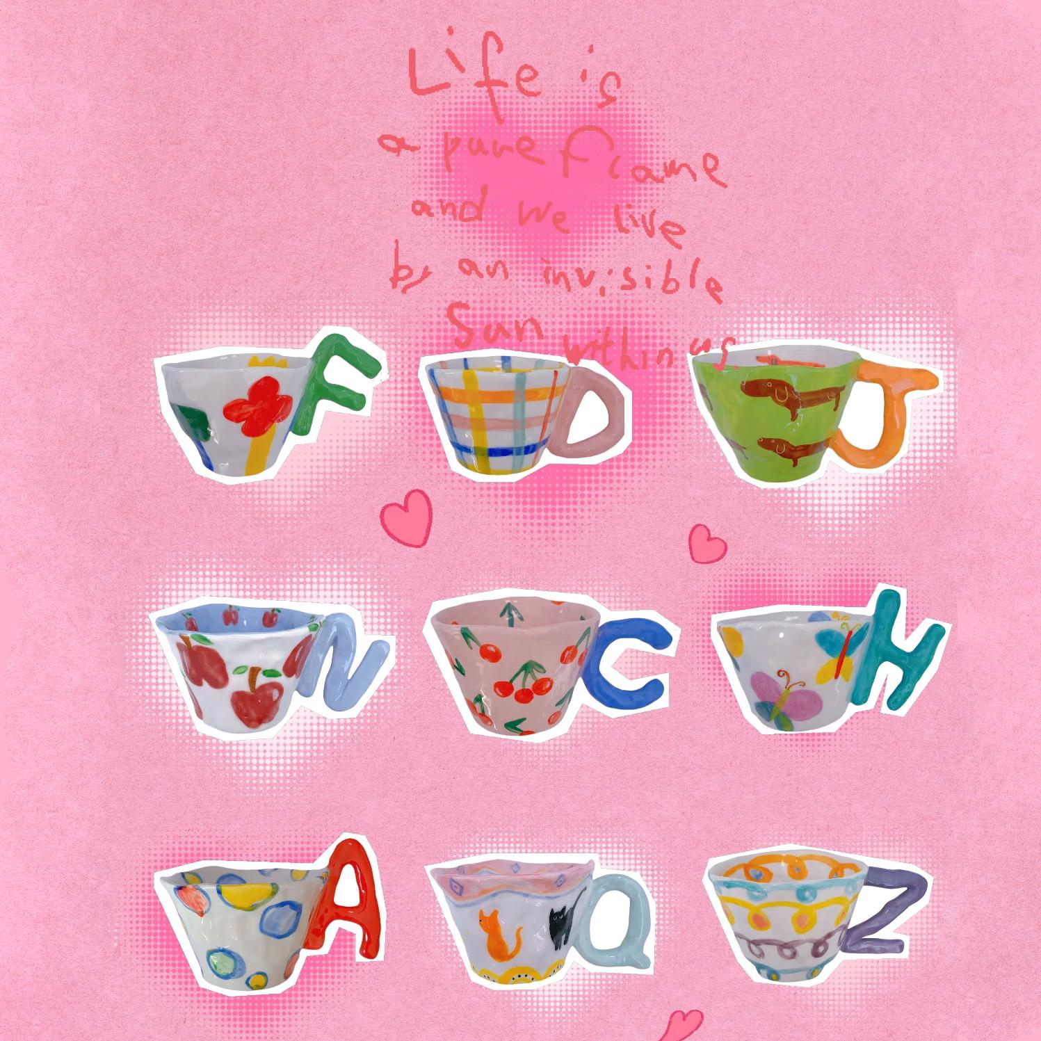 Personalised Glazed porcelain Mug|Unique Hand-Painted Cup| Gift for Mom, Colleague| Customized with your Logo, Design, or Text | Unique Gift