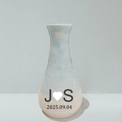Personalized Ceramic Vase: Engraved Handmade Pottery, Unique Art Piece