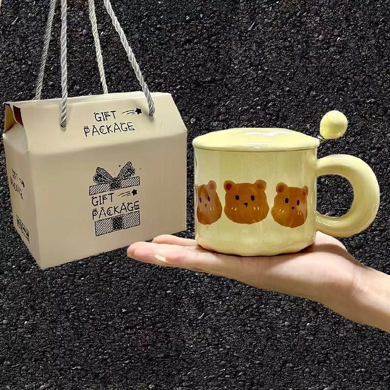 Bärenbecher mit dickem Henkel, Keramiktasse mit großem Fassungsvermögen 