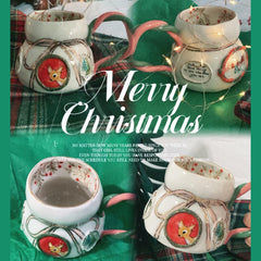 Handbemalter Weihnachtsbecher: Personalisiertes Porzellangeschenk für Mama/Kollegin