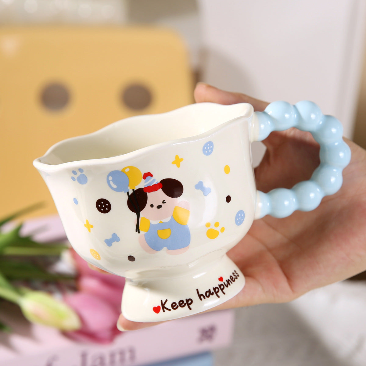 Niedliche Keramiktasse mit Welpenmotiv – Erinnerungsgeschenk 