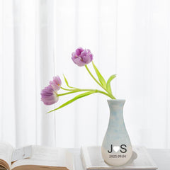 Personalized Ceramic Vase: Engraved Handmade Pottery, Unique Art Piece