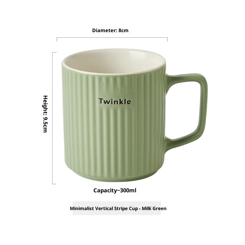Gestreifter Keramikbecher, Sommer-Pärchen-Kaffeebecher, mikrowellengeeignet 