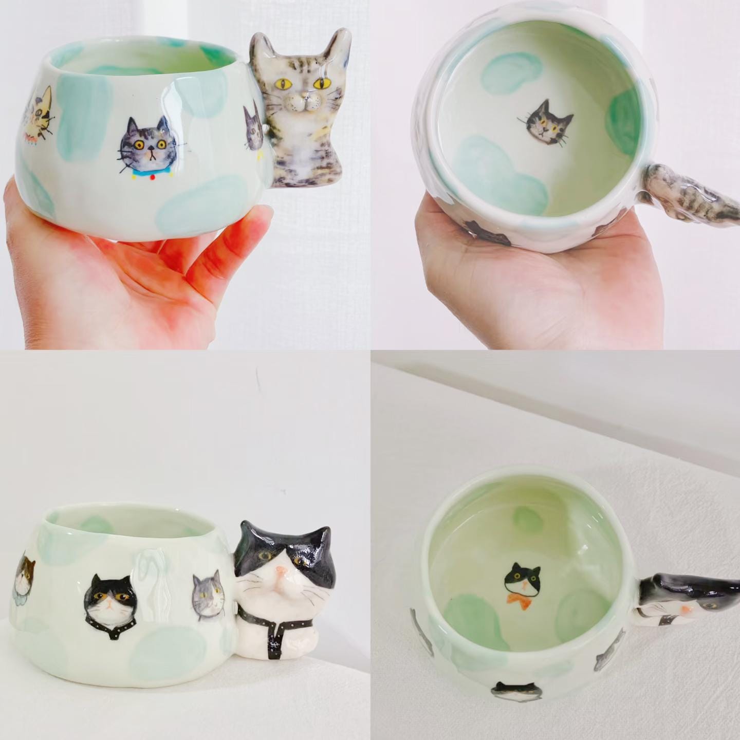 Personalisierte Keramiktasse mit Haustiermotiv | Einzigartige handbemalte Tasse | Tasse mit Katzenmotiv | Geschenk für Tierliebhaber | Erinnerungsgeschenk für Haustiere | Geschenk für Katzenliebhaber (250 ml)