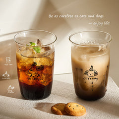 Flip Cup Glasbecher, niedlicher Cartoon-Wasserbecher, Colabecher 