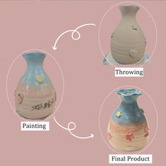 Personalisierte Keramikvase: Einzigartiges Kunstwerk, individuell gestaltete Vase, gedrehte Vase, handgefertigte Blumenvase.