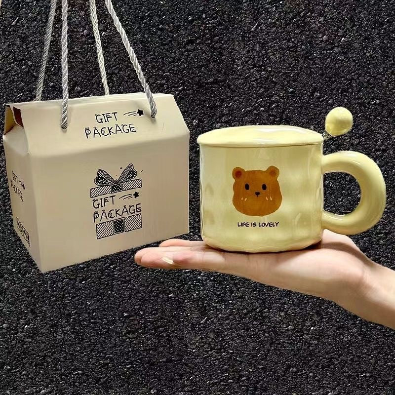 Bärenbecher mit dickem Henkel, Keramiktasse mit großem Fassungsvermögen 