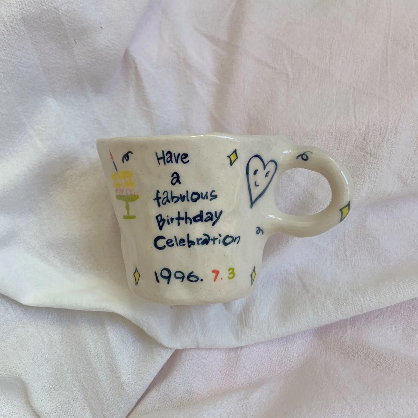 Personalized Anniversary Porcelain Mug | Hand-Painted with Your Dates,Text | Unique Gift for Wife, Husband, Parents | Custom Keepsake