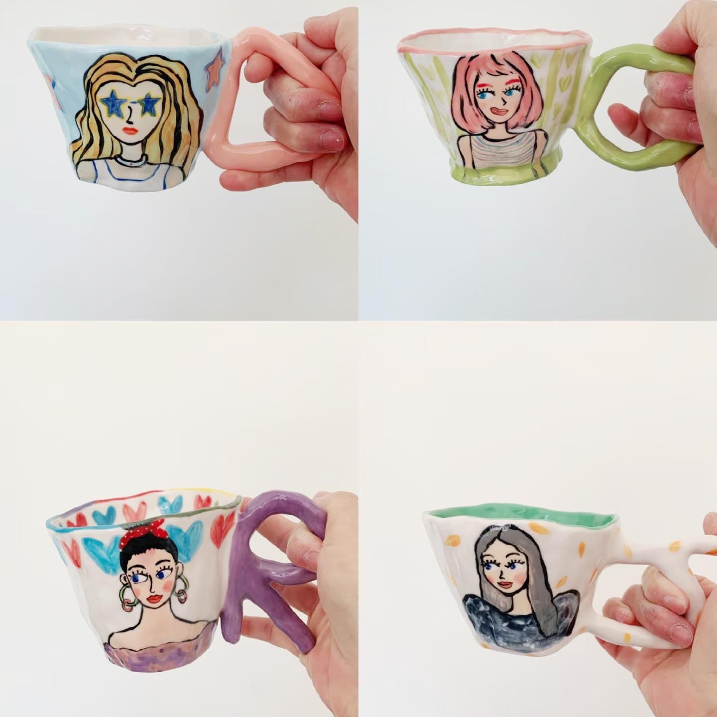 Custom Cartoon Portrait Mug| Funny Caricature Gift from Photo| Personalized with Initial Letter | Unique Personalized Gift for Him Her
