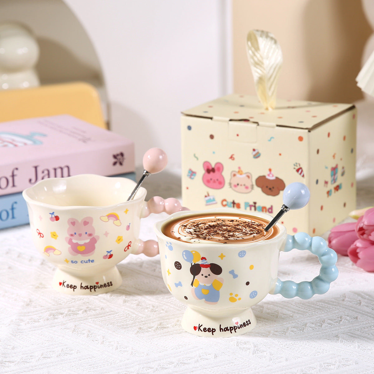 Niedliche Keramiktasse mit Welpenmotiv – Erinnerungsgeschenk 