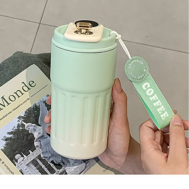 Intelligente Temperaturanzeige, isolierter Edelstahlbecher, tragbarer Kaffeebecher, einfach