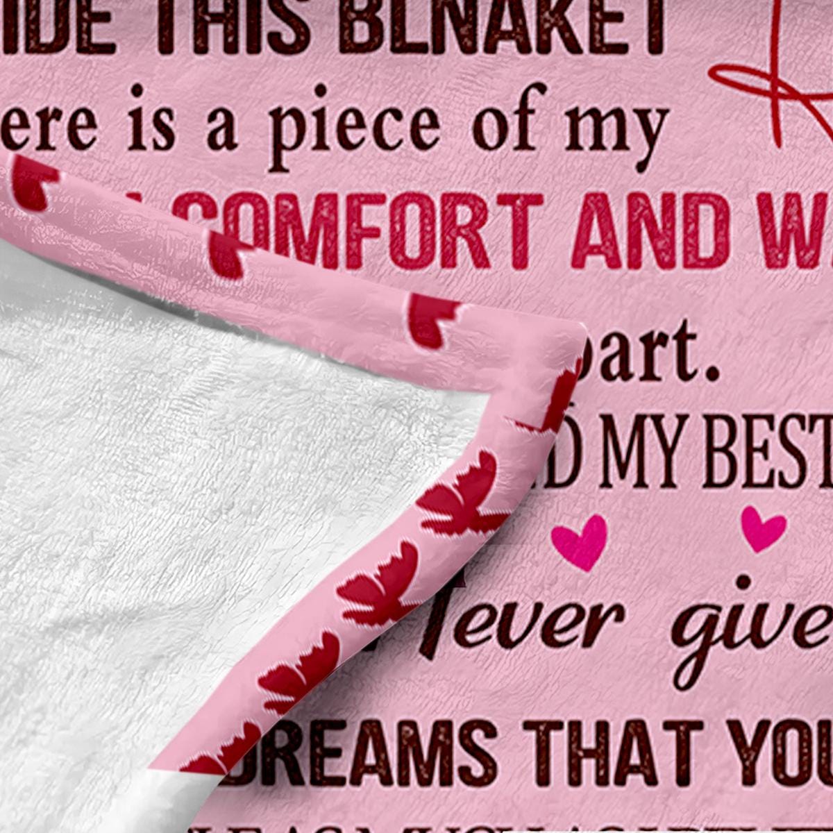 Personalized Daughter Blanket, Custom Name Gift Valentine's Day Gifts for Daughter Pink Butterfly Blanket for Daughter Mom to Daughter Gift (P000)