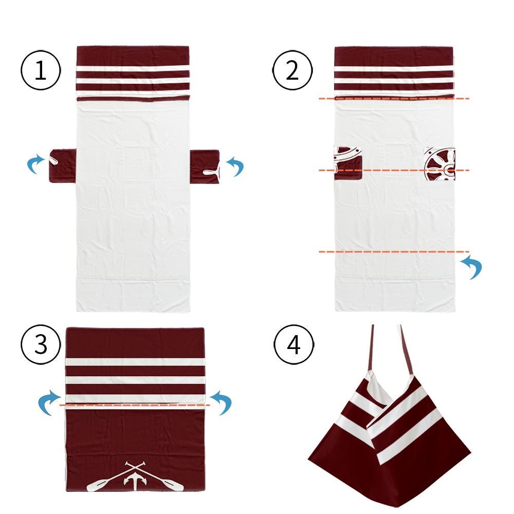 Boat Rudder Anchor Beach Towel Personalized Beach Chair Cover with Side Pockets, Thick Quick Dry Custom Name Chaise Lounge Chair Towel Cover (P000)