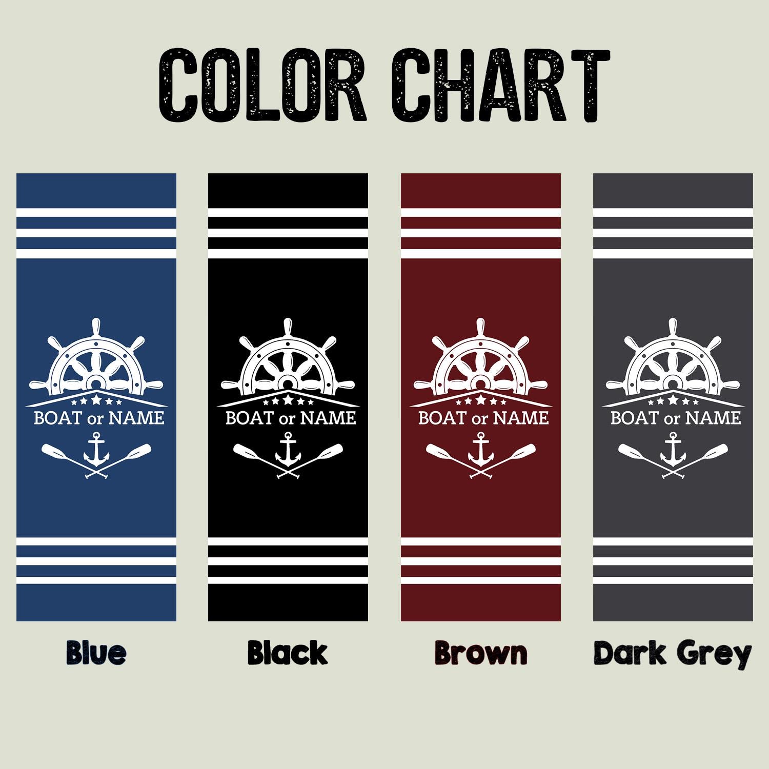 Boat Rudder Anchor Beach Towel Personalized Beach Chair Cover with Side Pockets, Thick Quick Dry Custom Name Chaise Lounge Chair Towel Cover (P000)