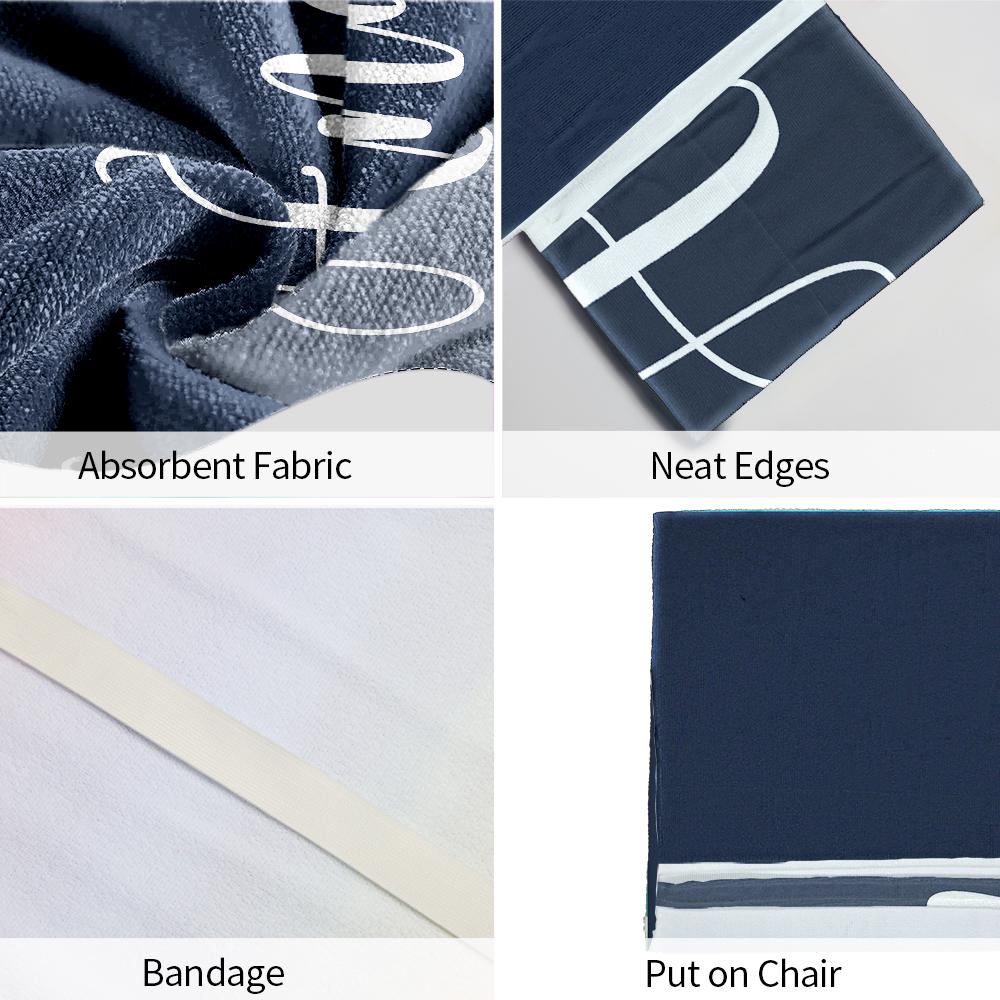 Couple Customized Beach Towel Personalized Beach Chair Cover with Side Pockets, Thick Quick Dry Custom Name Chaise Lounge Chair Towel Cover (P002)